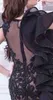 Speciell design svart sjöjungfru ärmlös långa kvällsklänningar juvel spets prom klänningar saudiarabisk elegant stil golv längd fest klänning