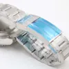 Nya 44MM automatiska mekaniska herrklockor Vit urtavla med roterbar toppring i silver och band i rostfritt stål