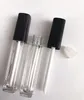 2.5ml 빈 정사각형 립글로스 튜브 플라스틱 투명 립스틱 립밤병 립 브러시 검은 색 덮개가있는 여행 및 가정용