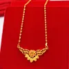 New goldplated love butterfly necklace women set of copper plated Vietnamese sand gold flower models long time not fade wedding j5103061