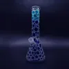 Hand Painting Glass Bong 11 inch 5mm beaker bong glow in the dark thick cool glass water pipe dab rigs