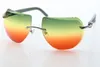 Lunettes de soleil sans monture 8200763 Green Plank Glasses design Lunettes de soleil chaudes New Shield Optical Unisex C Décoration Accessoires de mode Or 18 carats