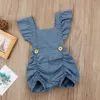 Baby Girl Rompers ins girls monos de mezclilla sin espalda infantil ropa de escalada fly manga trajes infantiles verano ropa de bebé DHW3145