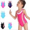 Dzieci Swimweear Girls Professional Swimsuit Train Race Surf Garnitury Paski Sport Swim One-Sztuk Bikini Pacyki Kostiumy Bathwear B5570