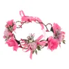 DIY Bridal Headband Wedding Garlands Stereo Simulering Blommor Rattan Vävning Kvinna Pagant Garlands Barn Beach Wreath S175