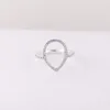 美しい女性の結婚指輪czダイヤモンドヒートジュエリーのためのPandora 925スターリングシルバーのティアドロップシルエットリングセット