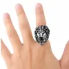 Bijoux vintage entièrement domineur lion hing ring Europe and America Cast lion king ring gold argent us taille 7-152380