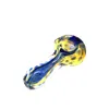 Wholesale price unique style light yellow and blue color hand pipes glass pipes for smoking with 2.7inches