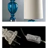 Американские синие стеклянные настольные лампы для спальни, кабинета, прикроватная настольная лампа, декоративная настольная лампа для гостиной, LR0082814587