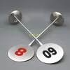 20 pièces en acier inoxydable Table numéro support bureau comptoir métal numéro signalisation Restaurant Table signe debout