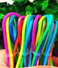 Micro USB Rainbow Cable 1m 3ft Duurzaam 2A Snelle opladen Geweven Nylon Legering USB-kabels voor slimme telefoon 100pcs / lot