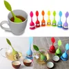 Siliconen roestvrij staal losse blad thee zeef theelepeltje infuser bal filter theepot met druppelvak Kruiden 50pcs