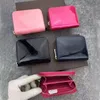 Partihandel Patentl￤der Kort pl￥nbok Fashion H￶gkvalitet Shinny Leather Card Holder Coin Purse Women Wallet Classic dragkedja Ficka