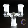 4 Style Adapter Hookahs 14mm 18mm Male to Twin Female Drop Down dropdown Double adapter Glass bong