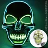 EL lumière froide masque de surbrillance mode horreur effrayant crâne couleur mélangée LED masque de lueur pour la fête de vacances Halloween Noël