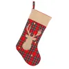 Christmas Stocking Torba Tkanina Paski Elk Skarpetki Kreskówki Santa Deer Pończocha Xmas Drzewo Wiszące Dekoracji Torba Snowman Santa Torba