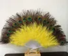 14,57" (37cm) Peacock Fan en plastique Portées plume pour Fan Dance Party Costume décoratif Handheld pliant Fan option multi-couleurs