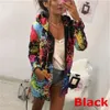 Fashion Tops Women Coats Multicolor Print Cool Outwear Tie Sweatshirt Zipper Hooded Jackets And Coats Feminina