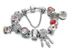 New 925 silver Diamonds glass bead woman LOVE Bracelet Fits European Pandor Jewelry Charm snowflake Bracelets Valentines 2056