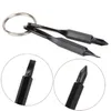 Skruvmejslar Keychain Outdoor Pocket Mini Skruvmejsel Ställ in nyckelring med slitsade Phillips Handnyckelhängen 100 st