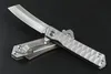 Flipper Folding Knife D2 Tanto Satin Blade TC4 Titanium Alloy Handle Ball Bearing Fast Open EDC Tactial Fold Knives