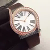 Ny LimeLight Gala G0A40261 Rose Gold Diamond Bezel Silver Dial Swiss Quartz Womens Watch Black Leather 10 Färger för TimeZoneWatch PGE02B2