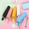 Lanzon Fashion Sequins Pencil Case Student Girls Pen Stationery Organizer Women Shinning Cosmetic Bag Make up Brush Storage Bags