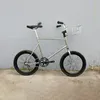 Inch Fixed Gear Fiets Single Speed Retro Fixie Vintage Sliver Fietsframe Mini Vinfiets Met Mand