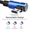 Baseus Mobile Game Reversible Micro USB-kabel för Xiaomi RedMi 4x Note 4 5 Plus USB-datakabel för Samsung S6 Charger Cable