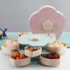 Bloom Snack Box Creative Pattern Rotating Double Fruit Bowl Double Candy Box Wedding Candy Petal Fruit Seed