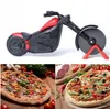 오토바이 피자 커터 도구 스테인레스 스틸 피자 휠 커터 나이프 오토바이 롤러 피자 헬기 슬라이서 껍질 칼 과자 도구 GGA2063