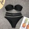 Bandeau Bikini Set Women High Waist Push-up Padded Bra Strapless Swimsuit Bandage Bikini Sets Swimwear bikinis 2020 mujer