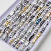 50pcs Lots Stainless steel Jewelry Rings For Mens Womens Wedding Party Band Ring