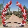 2.5M height artificial Cherry Blossom Arch Door Road Lead Moon Shaped Arches Shelf with Artificial Flower Set for Party Backdrop Supplies