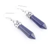 WOJIAER Natural Gem Stone Hexagonal Dangle Earrings Pointed Reiki Chakra Beads For Women Jewelry BR310