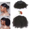 Curly Hair Ponytail African American Short Afro Kinky Curly Wrap Human Hair Drawstring Puff Ponytail Hair Extensions med Clips 120g Fashion