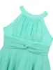 Iiniim Kids Halter Pleated High-low Hem Girl Dress Princess Girls Summer Dresses Pageant Vestido de Festaパーティードレス