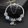 Blue Star String Bracelet Modelage des étoiles Perles La Pendentif Lune Ornement Accessoires pour Femmes Bracelet Style anti-radiation