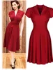 Estilo Vintage das mulheres Vintage 1940 Shirtwaist Trumpet Vestido Vestido balanço Skater Prom Dress