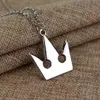 Gioco Kingdom Heart Collana a forma di corona Ciondolo in metallo argento Accessori Cosplay Gioielli per uomo Donna Regali di moda