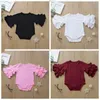 Newborn Triangle Onesies Младенческие твердые боди Baby Girls Baby Girls Rompers Petddle лепестки рукавные комбинезоны дети рюшами блузки топы czyq6300