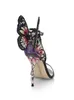 Brequestri da donna Spedizione gratuita 2024 cuoio con fibbia ad alto tallone Ornamenti farfalla Sophia Webster Sandals Scarpe colorate 34-42 ABB03