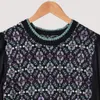 2019 Spadek Jesień Czarny Z Długim Rękawem Okrągły Neck Floral Print Woolen Boaned Pullover Knits Tee Women Fashion Tees O1115096m