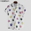 INCERUN hommes chemise dessin animé imprimé à manches courtes décontracté chemise hawaïenne hommes été Cool mode Streetwear Couple chemises 2019