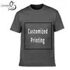 Maglietta da uomo in cotone Lanmaocat Testo personalizzato T-shirt personalizzate Stampa personalizzata Logo Camicie da uomo Logo manica stampato Spedizione gratuita Y19060601