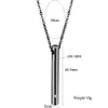 Titan Stainless Steel Womens Pet Urn Ash Memorial Stick Hänge Halsband Bar Öppningsbar Parfymflaska Halsband Presenter Smycken Partihandel