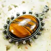 Alloy Pendant Female Hand Carved Gemstone Jewelry Pendant with Silver Chain, DIY Accessories Necklace