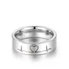 Engrave Name Couple Rings Stainless Steel Comfort Fit Ring Laser Engraved Heartbeat Medical Symbol Wedding Band