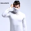 Coton élastique hommes sous-vêtements thermiques hiver col roulé hauts vêtements masculins t-shirt XXXL grande taille homme à manches longues maillot de corps Men184R