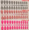 Fake Nails Shinning Surface Full Nail Tips Black Coffin Design Medium Size Flat Stiletto DIY Manicure Acrylic Faux Ongles